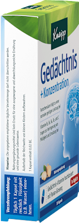 Kneipp Gedächtnis + Konzentration Kapseln Kneipp