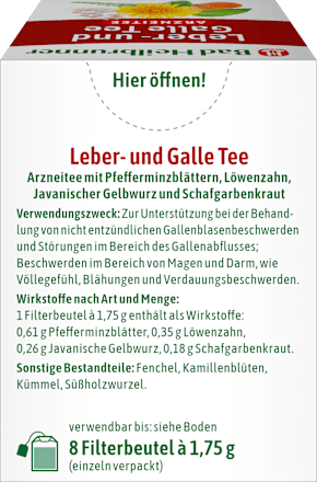 Arzneitee, Leber- & Galle Tee (8 Beutel) Bad Heilbrunner