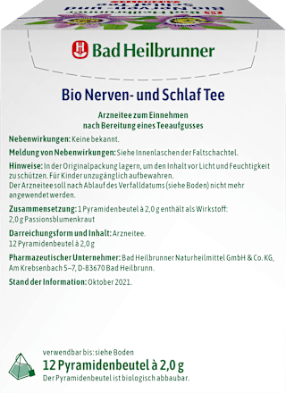 Arzneitee, Nerven- & Schlaf Tee (12 Beutel) Bad Heilbrunner