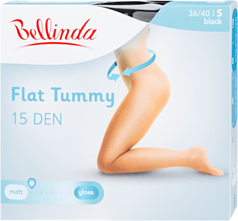 Harisnya, flat tummy, 15DEN, fekete S Bellinda