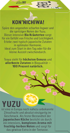 Kräutertee "Japan" Ingwer mit Yuzu (20 Beutel) Teaya