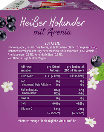 Früchtetee Heißer Holunder mit Aronia (15 Beutel) Bad Heilbrunner
