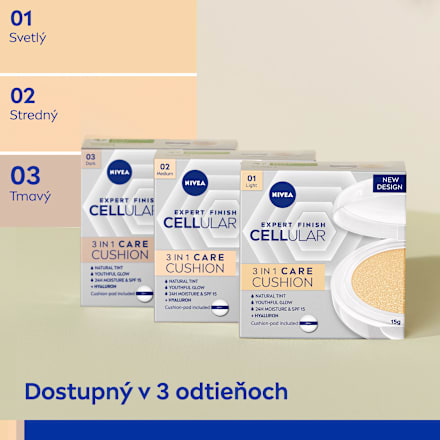 Ošetrujúci make-up 3v1 v hubke Hyaluron Cellular Filler - 02 Medium NIVEA