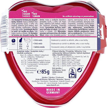 Mokra karma dla kota Poésie Création, wołowina z marchwią w sosie Vitakraft