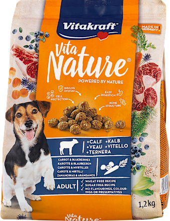 Vita Nature Hunde-Trockenfutter mit Kalb, Karotte und Blaubeere Vitakraft