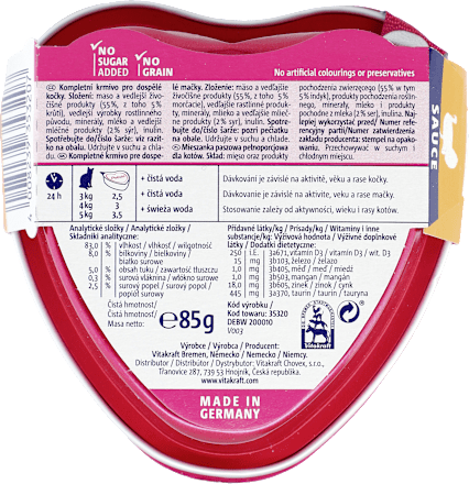 Mokra karma dla kota Poesie Creation, indyk i ser w sosie Vitakraft