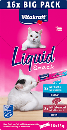 Katzensnack Liquid mit Lachs & Leberwurst Vitakraft