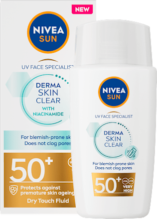 Pleťový krém na opaľovanie Derma Skin Clear OF 50+ NIVEA SUN