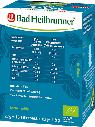 Kräutertee Mate Pur (15 Beutel) Bad Heilbrunner