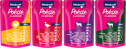 Nassfutter Katze, Fleisch in Soße, Poésie Classique, Multipack (12x85 g) Vitakraft