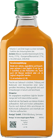 Sanddorn plus Immun C+ Zink Kneipp