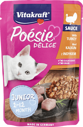 Mokra karma dla kota Poésie Delice Junior, indyk Vitakraft