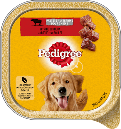 Nassfutter Hund Pastete mit Rind und Huhn Pedigree