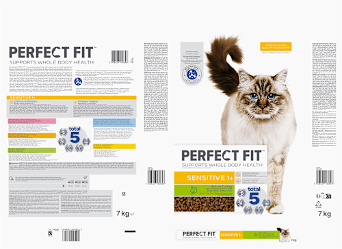 Trockenfutter Katze sensitive 1+ mit Truthahn, Adult PERFECT FIT