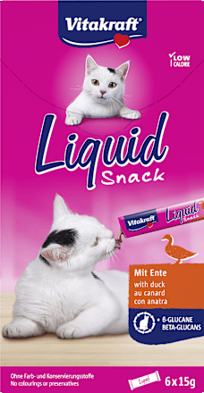 Kremowa przekąska dla kota Liquid Snack, z kaczką, 6x15 g Vitakraft