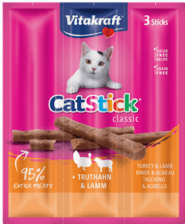 Snack per gatti Cat Stick al tacchino e agnello  Vitakraft