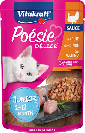 Cibo umido per gatti junior Poesie Delice con tacchino Vitakraft