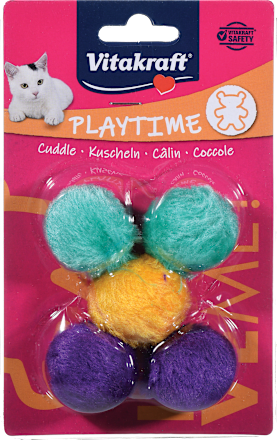 Plišaste žogice z zvončkom za mačke Vitakraft