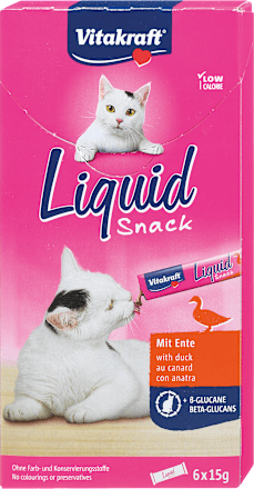 Dopolnilna hrana za mačke Liquid Snack z okusom race, 6x15g Vitakraft
