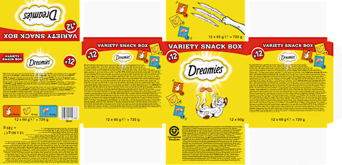 Katzenleckerli Mixkarton Multipack (12x60 g) Dreamies