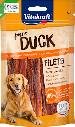 Dopolnilna hrana za pse – trakovi iz račjih prsi pure DUCK FILETS  Vitakraft