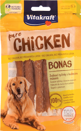Dopolnilna hrana za pse – palčke s piščančjim mesom pure CHICKEN BONAS Vitakraft
