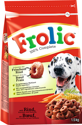 Trockenfutter Hund mit Rind, Karotten & Getreide Frolic