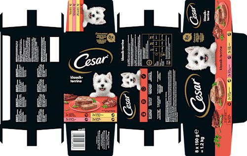 Nassfutter Hund Klassiker Selektion Multipack (8x150 g) Cesar