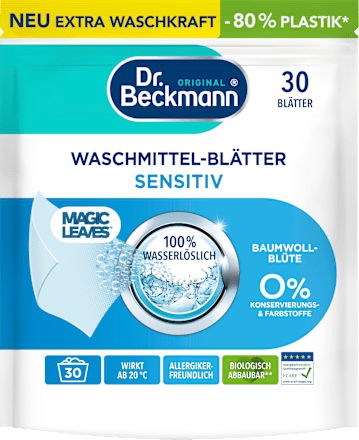 Waschmittel Blätter Sensitive  Dr. Beckmann