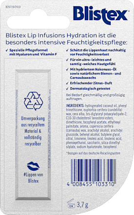 Lippenpflege Lip Infusions Hydration LSF 15 Blistex