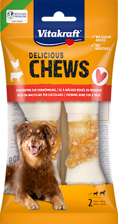 Hundesnack Kauknoten delicious CHEWS mit Huhn (2 Stück) Größe M Vitakraft