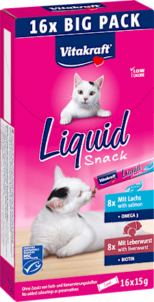 Katzensnack Liquid mit Lachs & Leberwurst Vitakraft