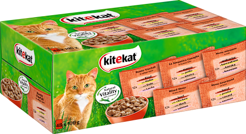 Nassfutter Katze bunte Vielfalt in Sauce, Multipack (48x100 g) kitekat