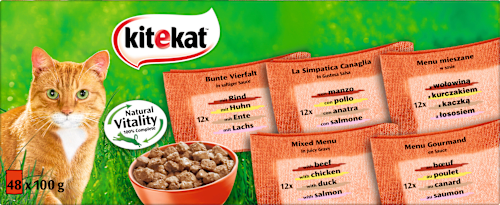 Nassfutter Katze bunte Vielfalt in Sauce, Multipack (48x100 g) kitekat