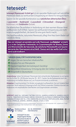 Badesalz Meeressalz Schlaf gut tetesept