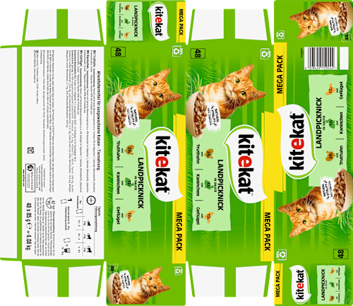 Nassfutter Katze Landpicknick in Soße, Megapack (48x85 g) kitekat