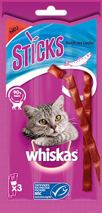 Katzenleckerli Sticks Reich an Lachs Whiskas