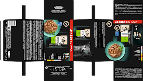 Nassfutter Katze Selection in Sauce - feine Vielfalt, Bigpack (24x85 g) Sheba
