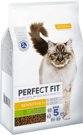 Trockenfutter Katze sensitive 1+ mit Truthahn, Adult PERFECT FIT