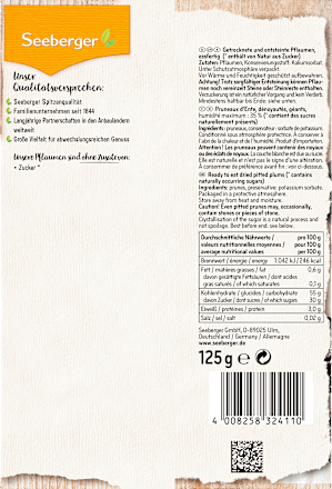 Trockenfrüchte, Pflaumen entsteint Seeberger