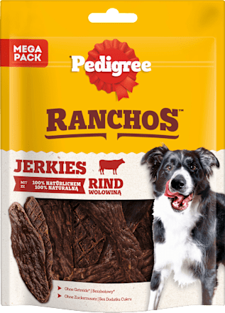 Hundeleckerli mit Rind, Ranchos Jerkies Pedigree