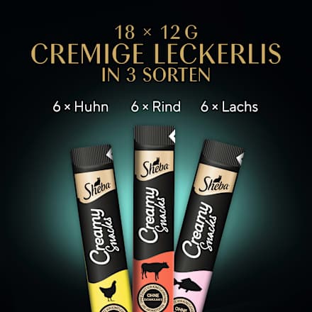 Katzenleckerli Creamy Snacks, Multipack (18x12 g) Sheba