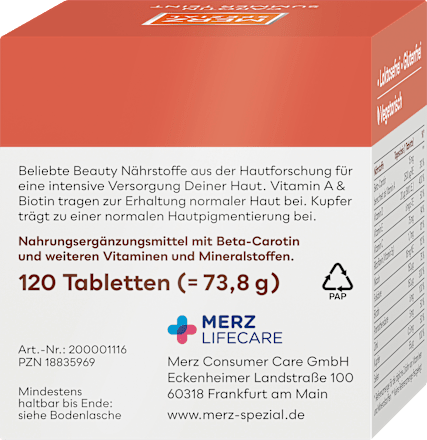 Carotin Summer Teint Tabletten 120 St Merz Spezial