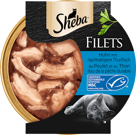 Nassfutter Katze Huhn Filets mit nachhaltigem Thunfisch Sheba