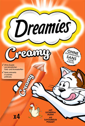 Katzenleckerli Creamy Snack mit Huhn (4x10 g) Dreamies