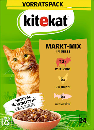 Nassfutter Katze Markt Mix in Gelee Multipack (24x85 g) kitekat