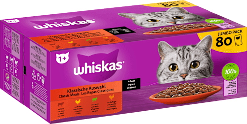 Nassfutter Katze, Klassische Auswahl in Sauce, Jumpopack (80x85 g) Whiskas