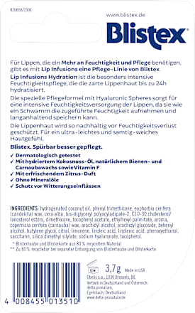 Lippenpflege Lip Infusions Hydration LSF 15 Blistex