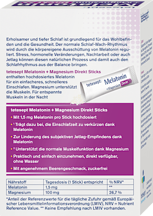 Melatonin Magnesium Direkt Sticks 20 St tetesept