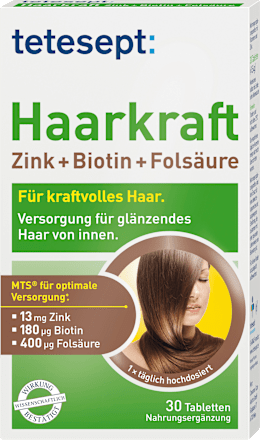 Haarkraft Zink + Biotin + Folsäure Tabletten 30 St. tetesept